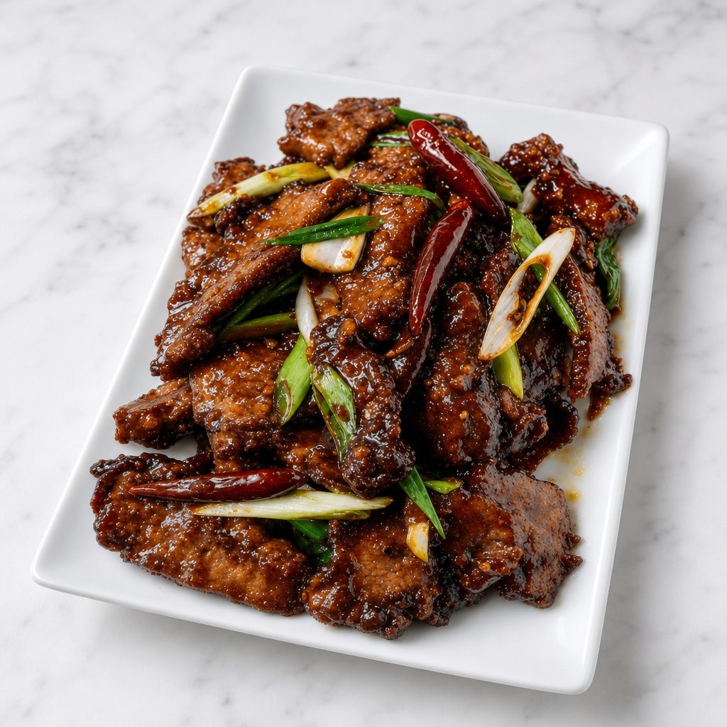 Pan-Seared Orange Beef.