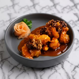Crispy Prawn With Honey Walnut Lunch
